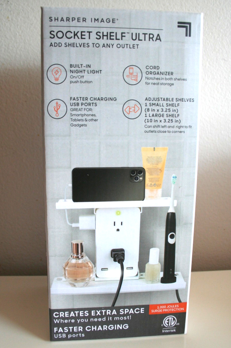 Sharper Image Socket Shelf 6 Outlets 2 USB Ports gallery