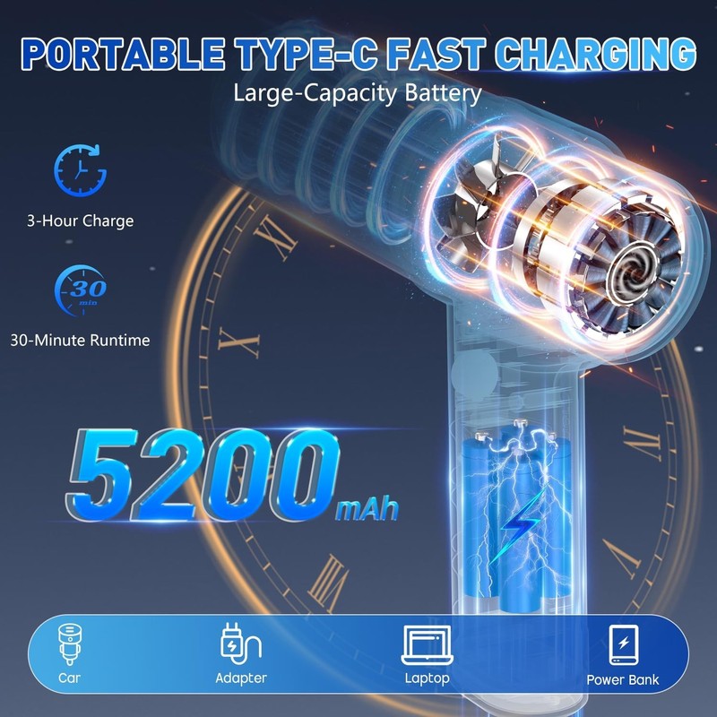 Powerful Handheld Car Vacuum Cleaner 10000PA Cordless Rechargeable with LED Ligh gallery