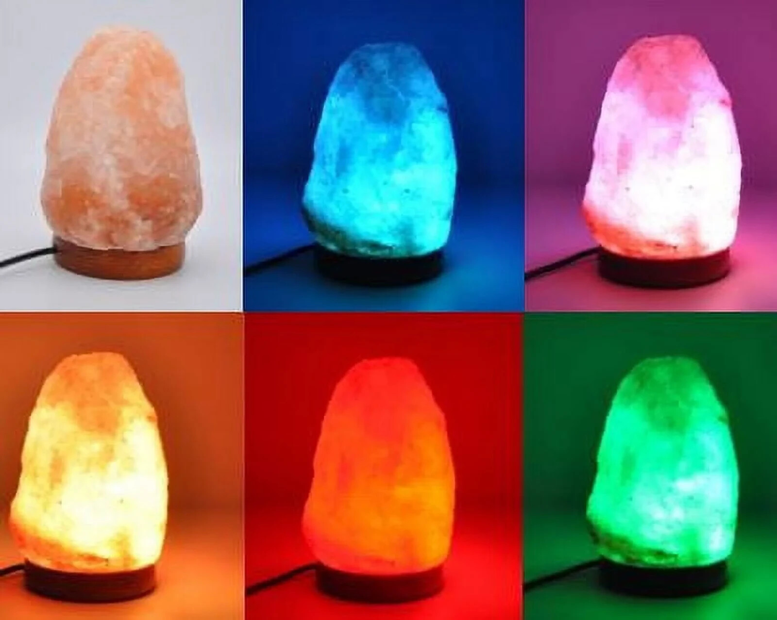Himalayan salt lamp Multicolor Large - Zen Mood Night Light Home Décor FREE SHIP gallery