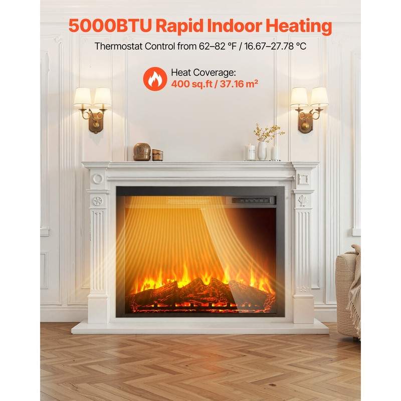 Uimoso35in Electric Fireplace Insert with Wall Mount& Remote Control, 750W/1500W gallery