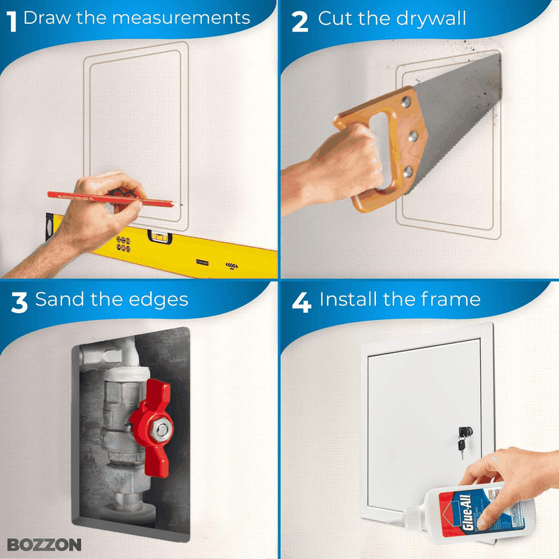 Access Panel for Drywall with Key Lock 8 x 8 inch Metal Door with a 1.2 mm gallery