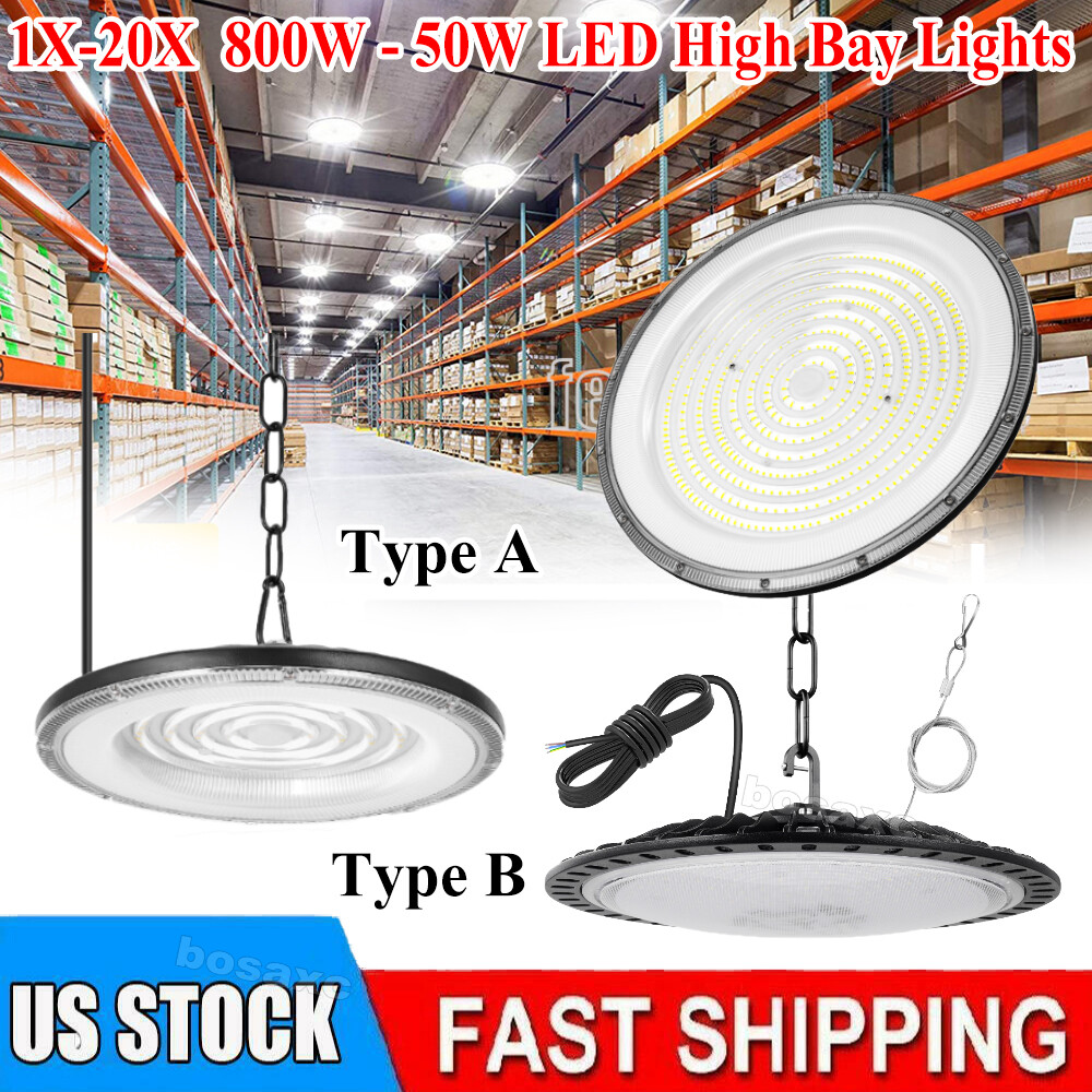 20 Pack 800W UFO Led High Bay Light Factory Warehouse Commercial Led Shop Lights gallery