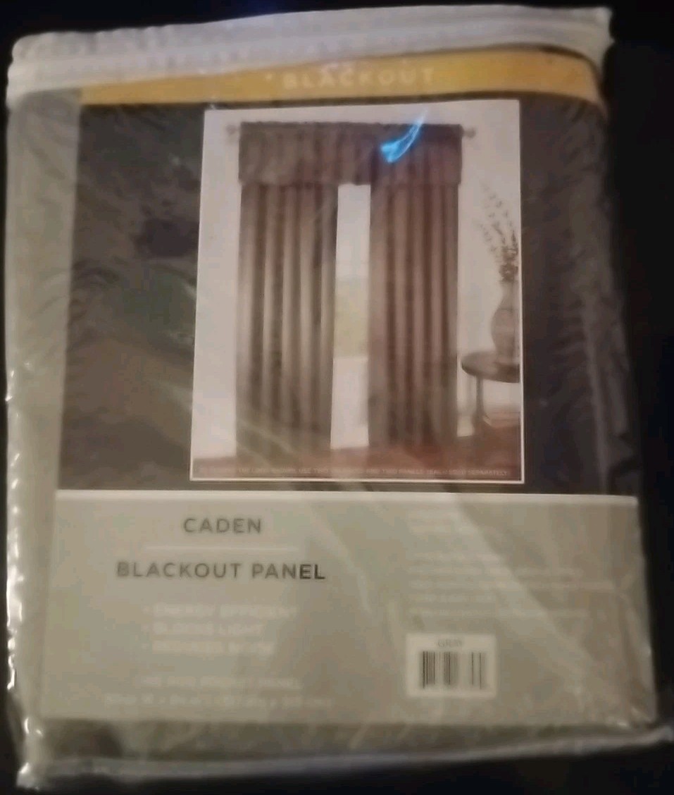 Caden Blackout Gray One Rod Pocket Panels 50" W x 84" L Brand New gallery
