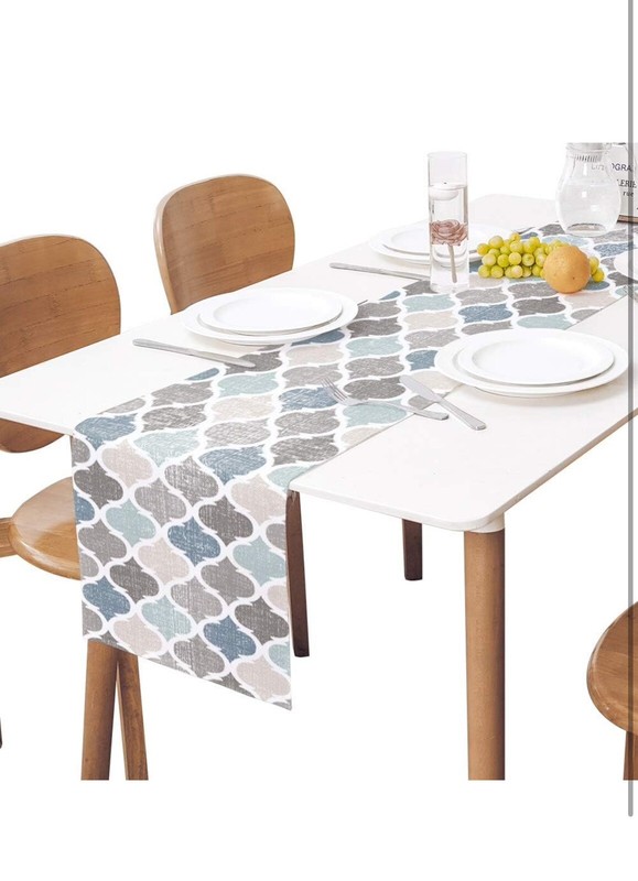 Farmhouse Table Runners 13x110inch ,Rustic Teal Table Runner for Kitchen Dining gallery