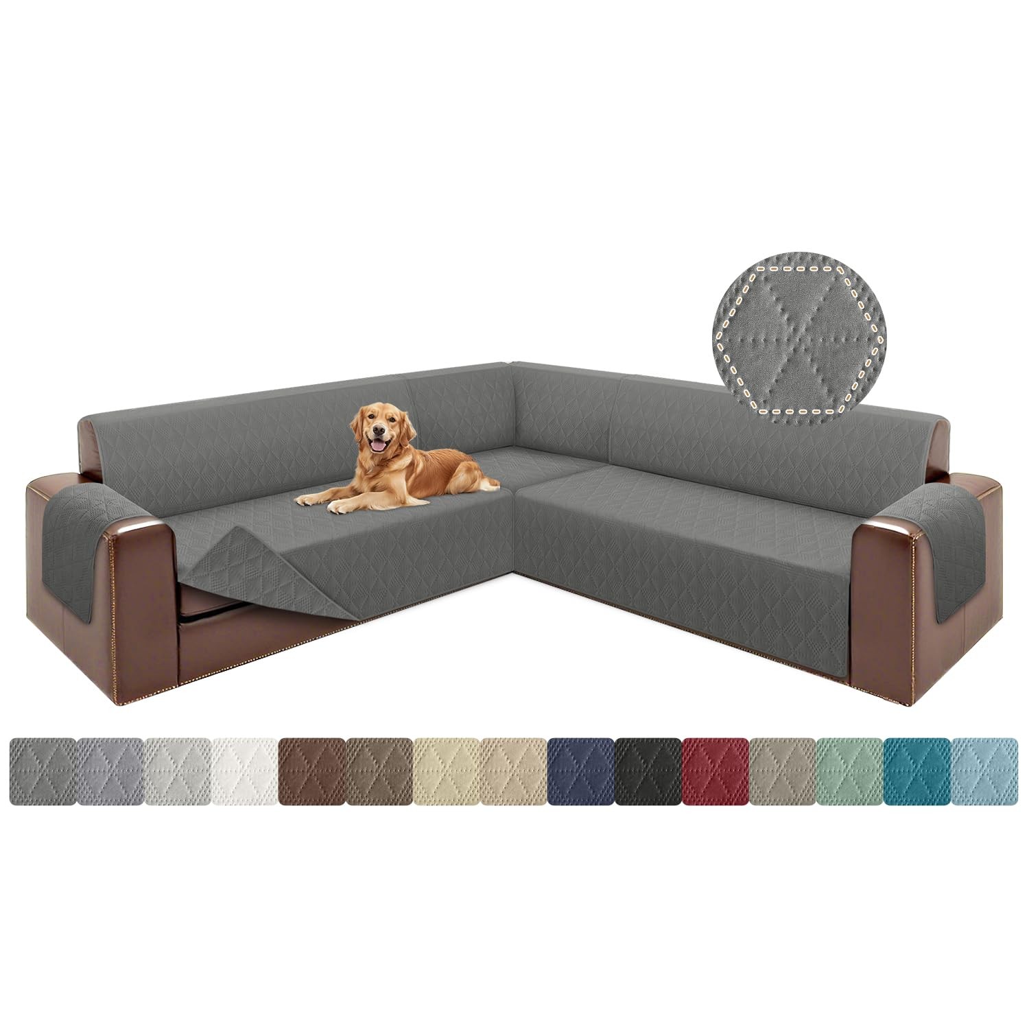 Corner Sectional Couch Covers L Shape Sofa Covers Washable Reversible Couch C... gallery