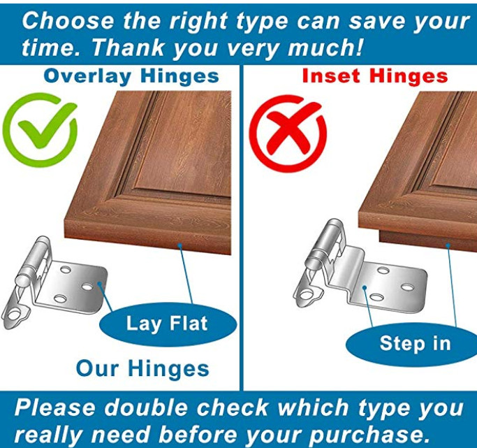 Silverline SH5001 Self Close Hinge 1.2mm Thickness Face Mount Overlay Variable gallery