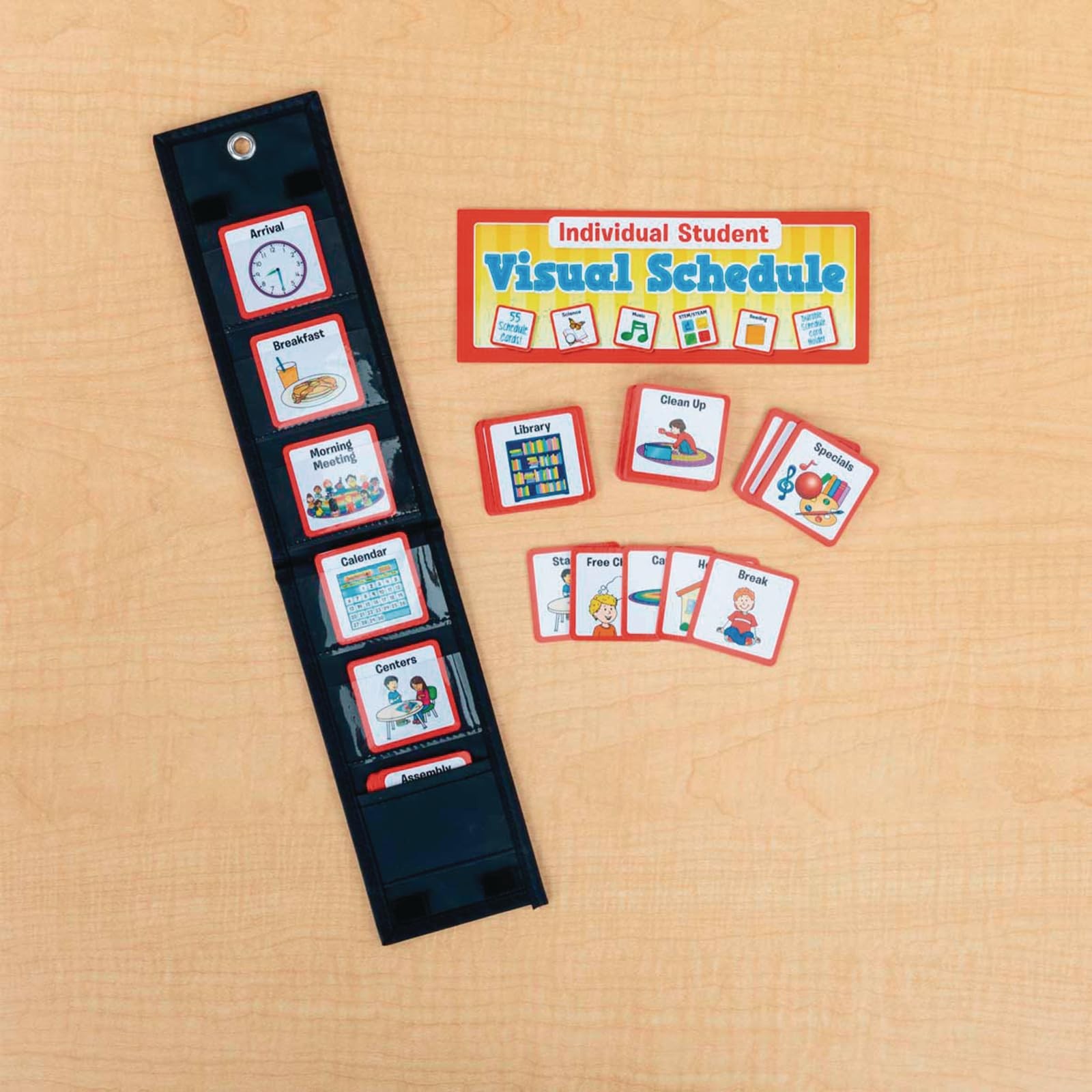Individual Student Visual Schedule - 1 holder, 55 cards gallery
