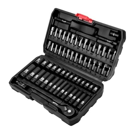 1/4 inch Impact Socket Set, 63 Piece Drive Socket 63pcs 1/4 inch socket set