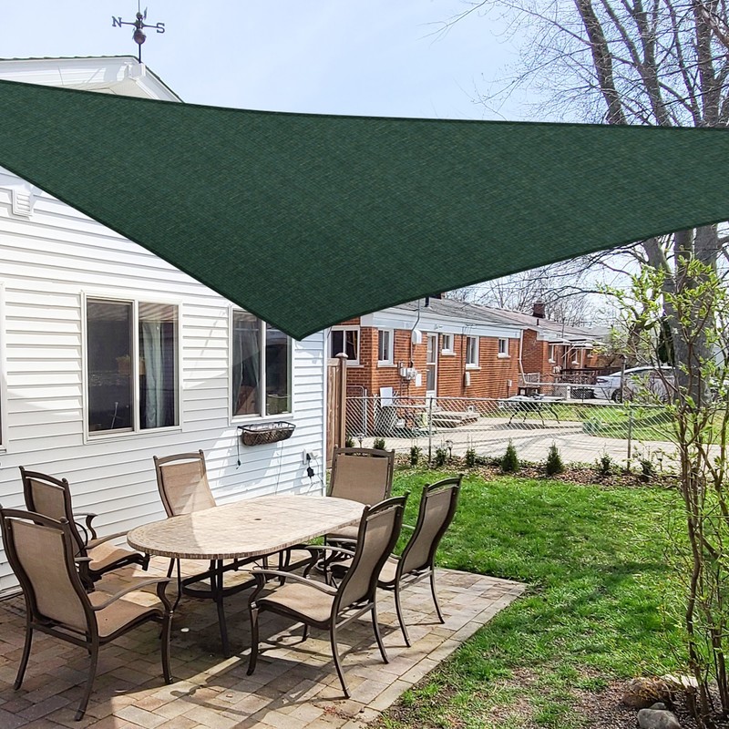 2-28ft Shade Sail Equilateral Triangle Pool Patio Sun Canopy Awning Cover Green gallery