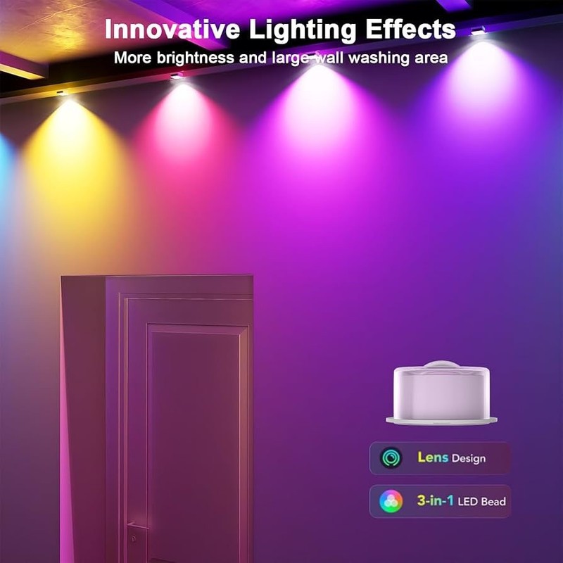 100FT Smart Permanent Outdoor Lights 72 LEDs RGB IC Bluetooth APP Control gallery