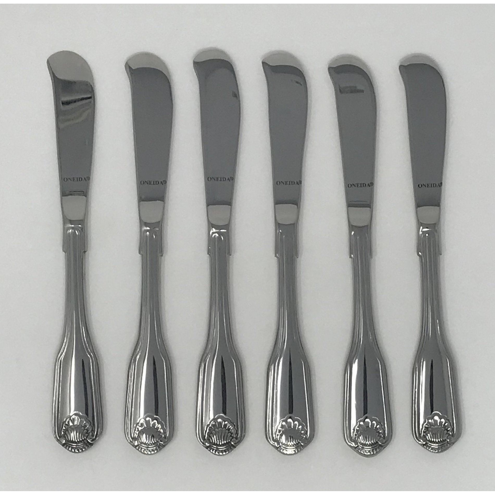 USA SELLER 6 CLASSIC SHELL BUTTER SPREADERS ONEIDA NEW 18/10 S/S FREE SHIP gallery