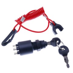 Replacement Johnson Evinrude Key Switch w/Lanyard 5005801 Push to Choke BRP OMC