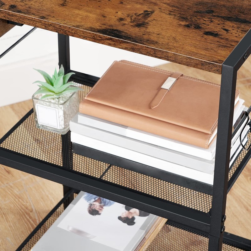 Industrial Printer Stand, 3-Tier Mobile Printer Table, Rolling Cart with Powe... gallery