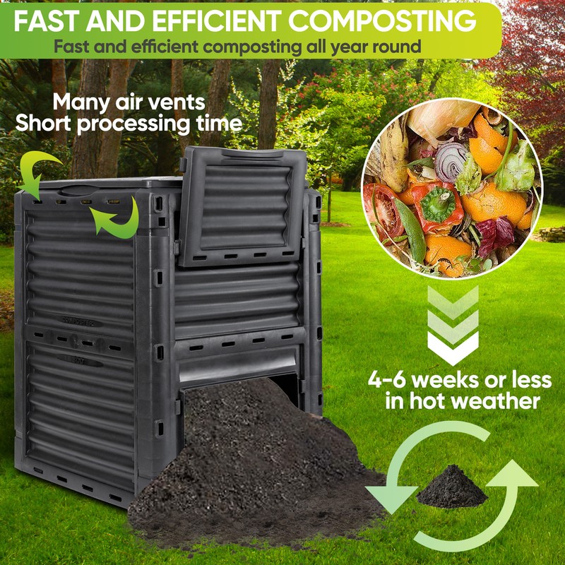 80 Gallon Compost Bin Large Capacity Soil Waste Grass Fast Creation of Fertile gallery