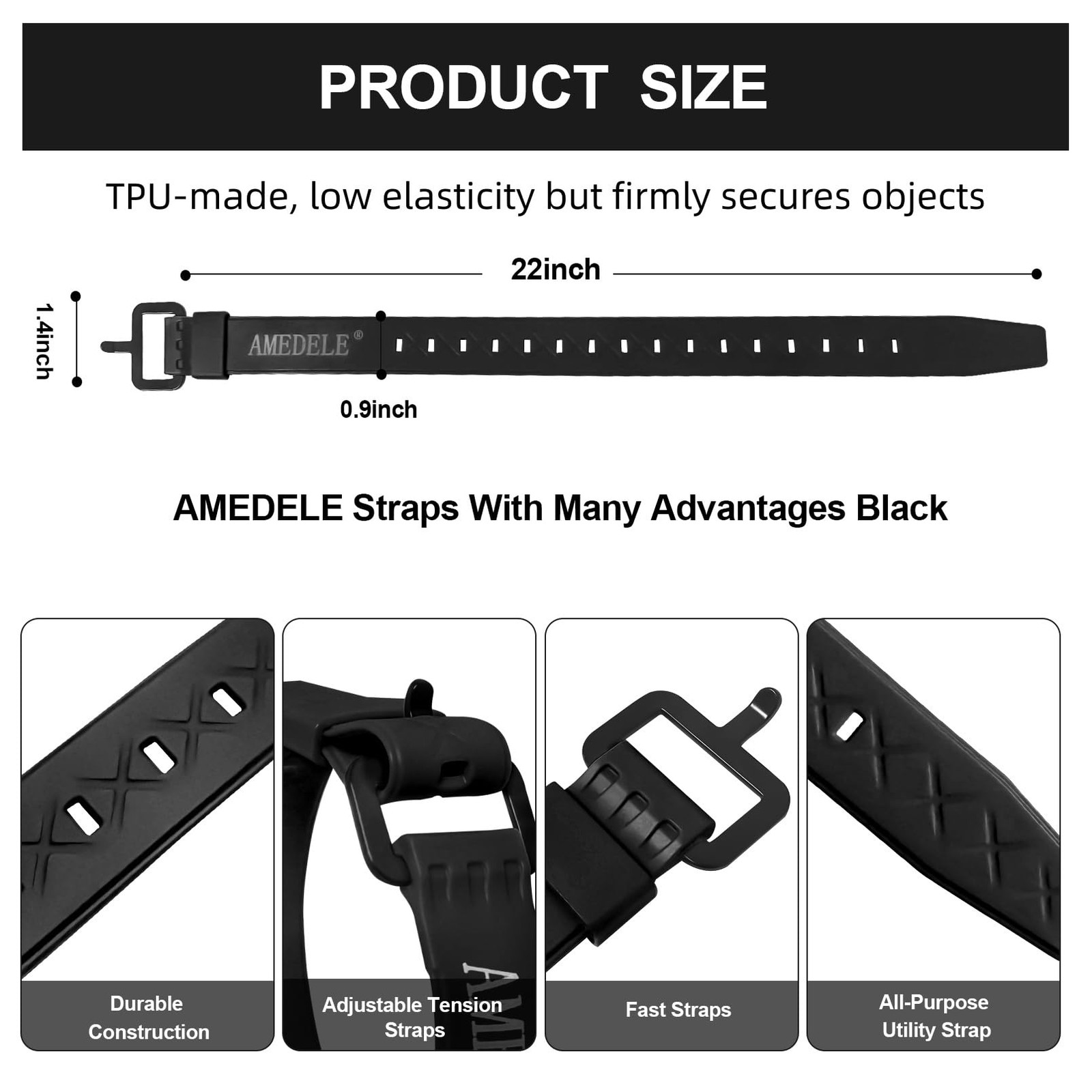 2 Pack Lashing Straps with Buckles,Adjustable Utility Tension Straps,Simple T... gallery