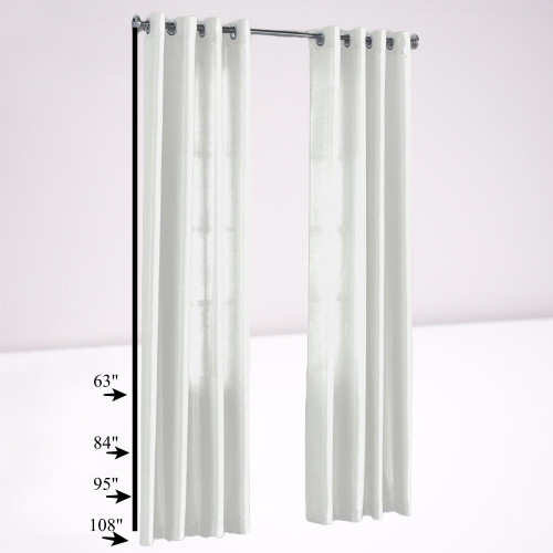 2PC SET SILKY WINDOW CURTAINS PANEL SEMI SHEER 55" W X 63" 84" 95" 108 L NANCY gallery