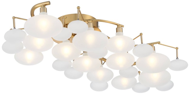 Lilypad Modern Ceiling Light Semi Flush Mount Fixture 30 1/4" Brass 12-Light LED gallery