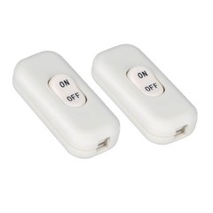 2PCS Inline Cord Switch, On/Off Lamp Control Appliance Switch Rocker White