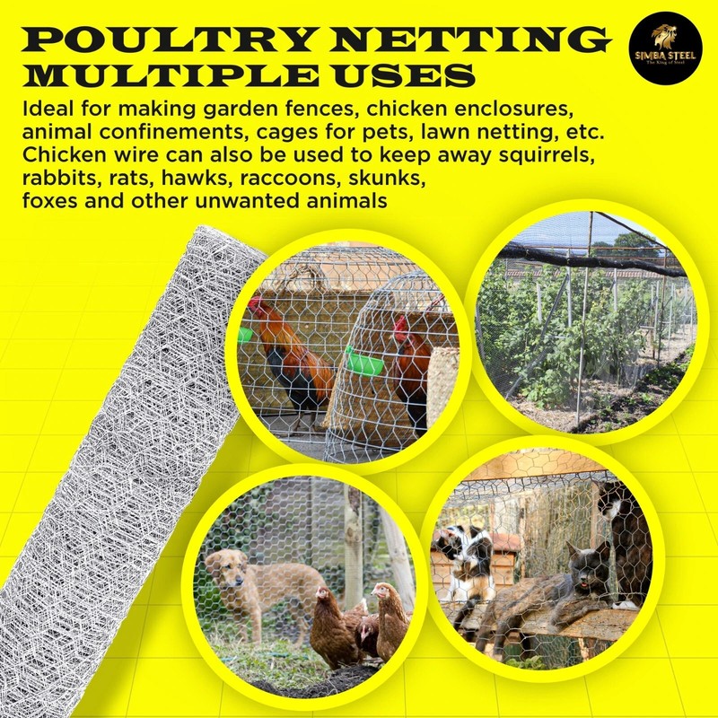 Poultry Netting 4 FT x 50 FT Galvanized Chicken Wire 2 Inch Metal Mesh Fence gallery