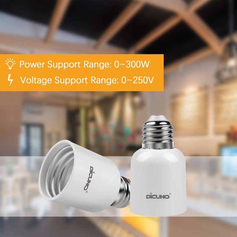 DiCUNO E26 to E39 Socket Adapter, Medium Mogul Screw Base Light 4 gallery
