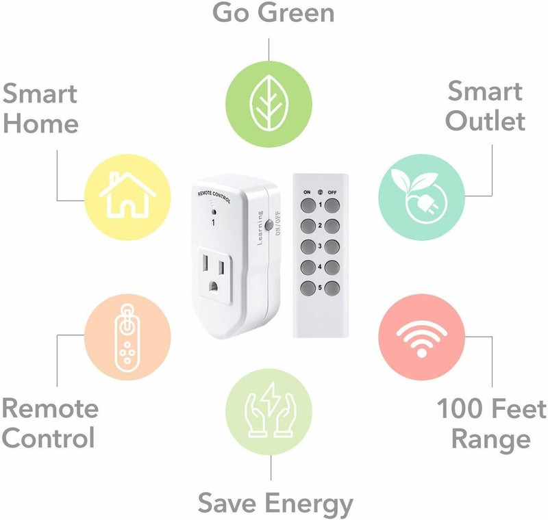BN-LINK 5 Pack Wireless Remote Control Outlet Switch Power Plug In for lights gallery