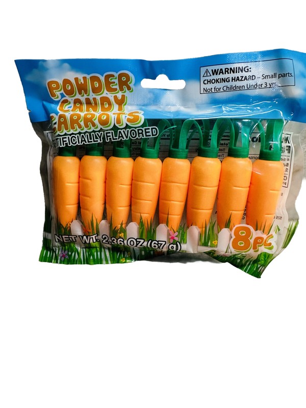 1Pack Easter Powder Candy Carrots 2.36oz/67g. 8 Pc- Basket Filling. See Below gallery
