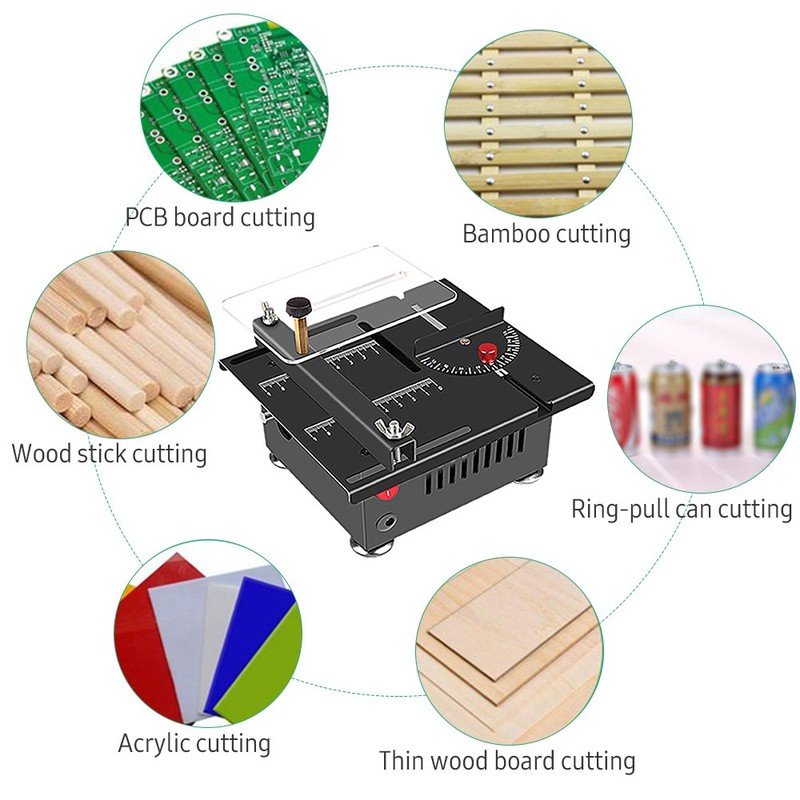 Mini Multifunctional Table Saw Angle Adjustable for Wood Plastic Acrylic Cutting gallery