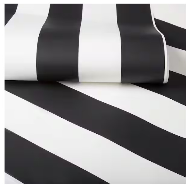 Graham & Brown Black and White Monochrome Stripe Wallpaper, Covers 56 sq. ft. gallery