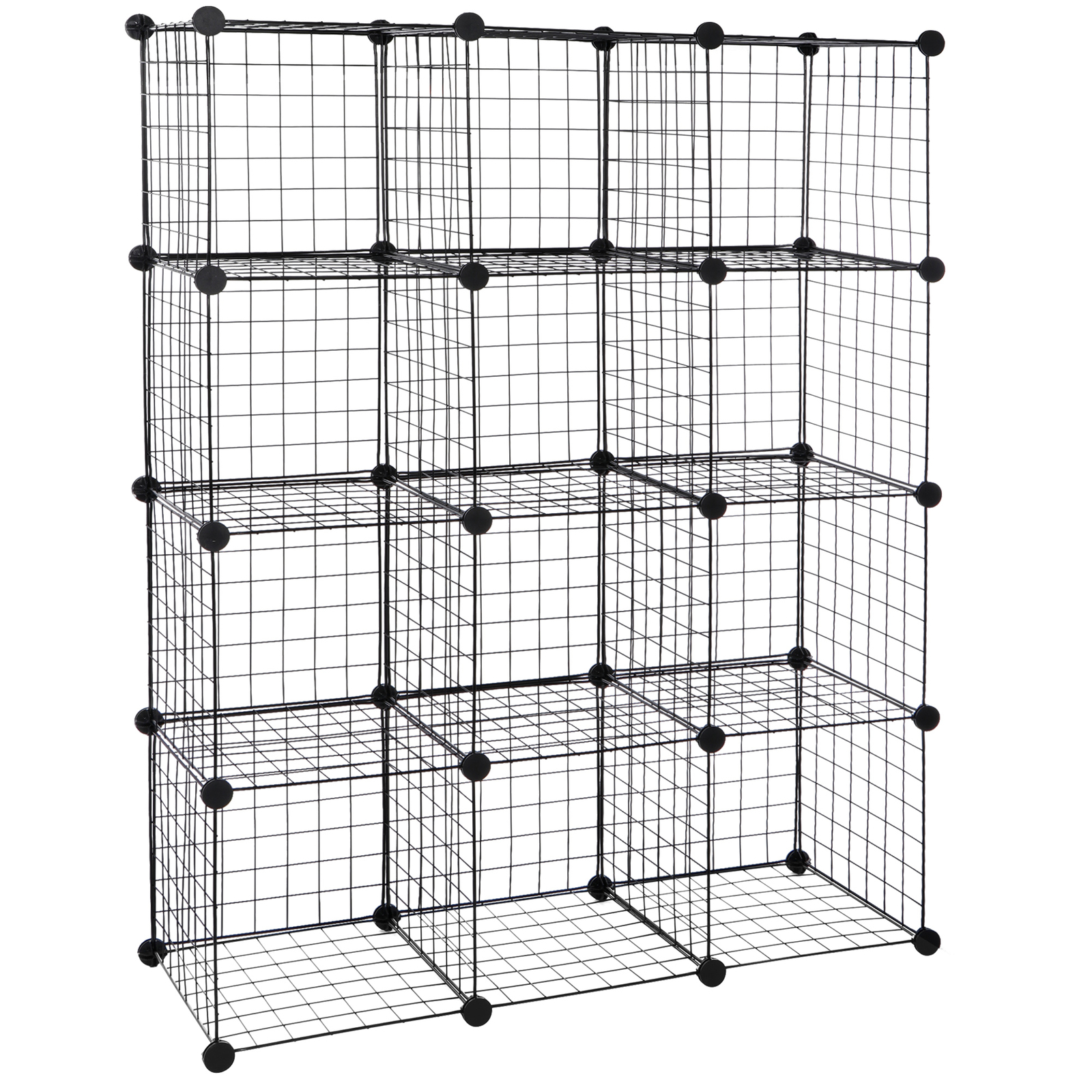 12 Wire Cube Storage Organizer Metal Shelving Rack Shelves Kitchen Bedroom Black gallery