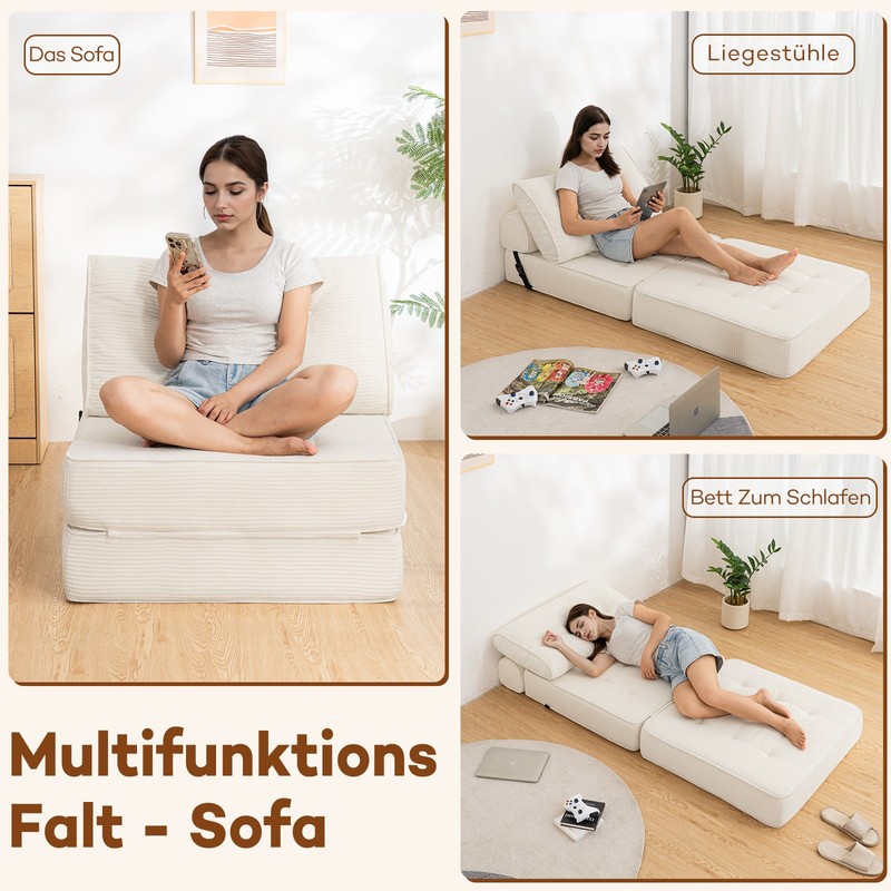 Folding Sofa Bed Convertible Sleeper Chair Sofa Bed with Pillow Foldable Mattres gallery