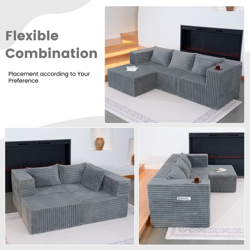 LILYPELLE Cloud Sectional Couch Chaise L Shaped Chaise Modular Sofa & Deep Seat gallery