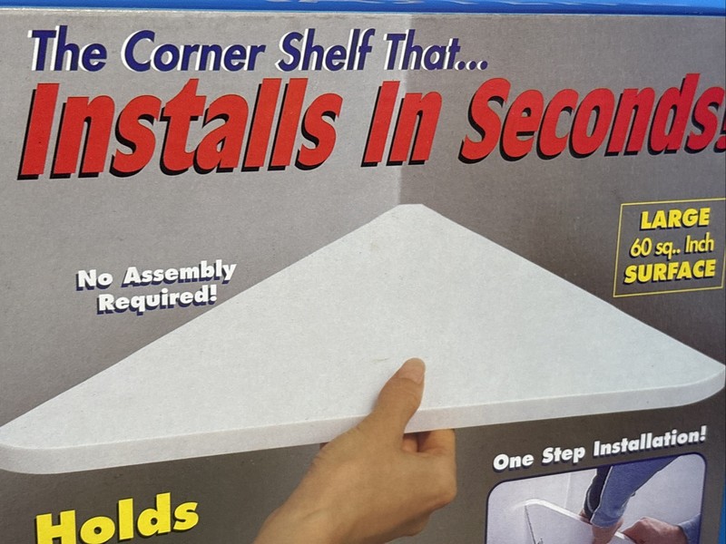 Shelf Master 2 Shelf Value Pack Instant Corner Shelves Brand New Open Box NOS gallery