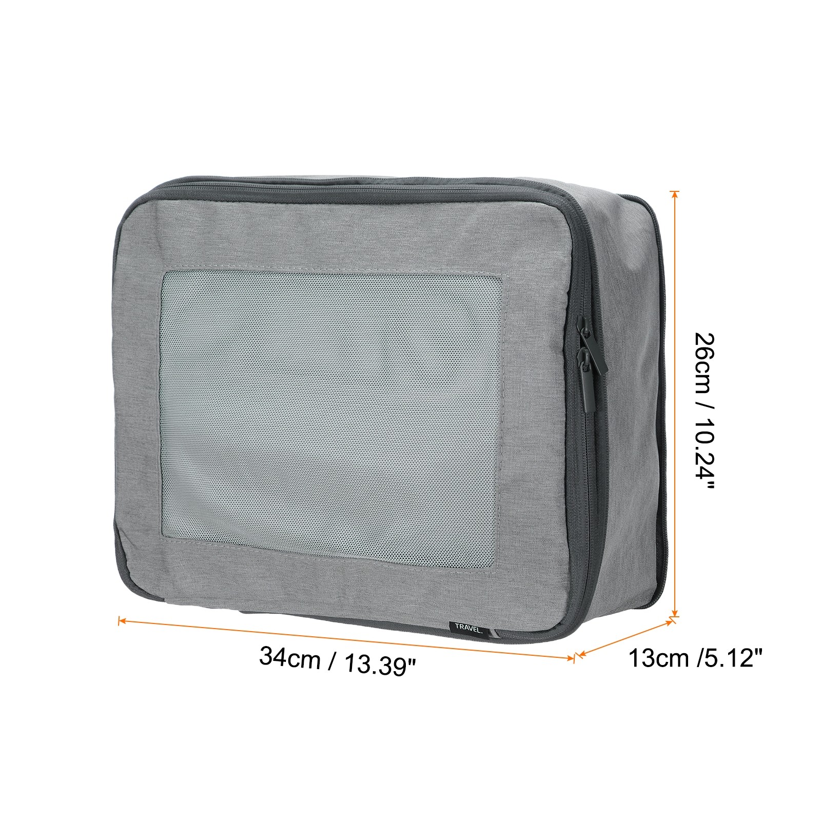 Compression Packing Cube 34x26x13cm Travel Luggage Organizers Bag Grey gallery
