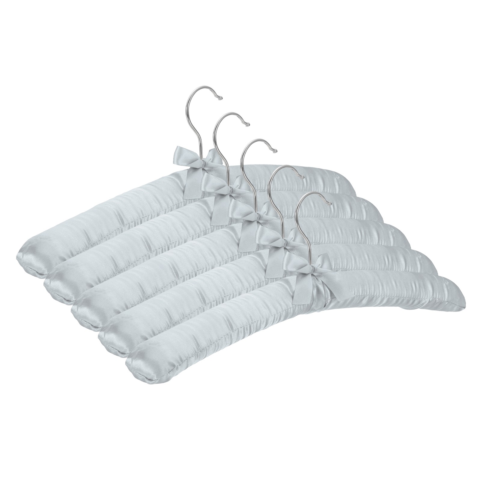 5Pcs Satin Padded Hangers 15 Inch Blouse Hangers for Women Gray gallery