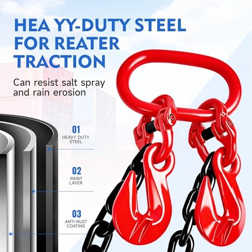 Shipping Container Loading Chain(1/2" x 5'),G80 with Double Locking Safety, gallery