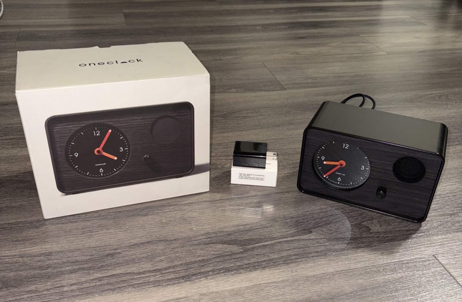 OneClock Gentle Wake Analog Modern Alarm Clock, Black & Black gallery