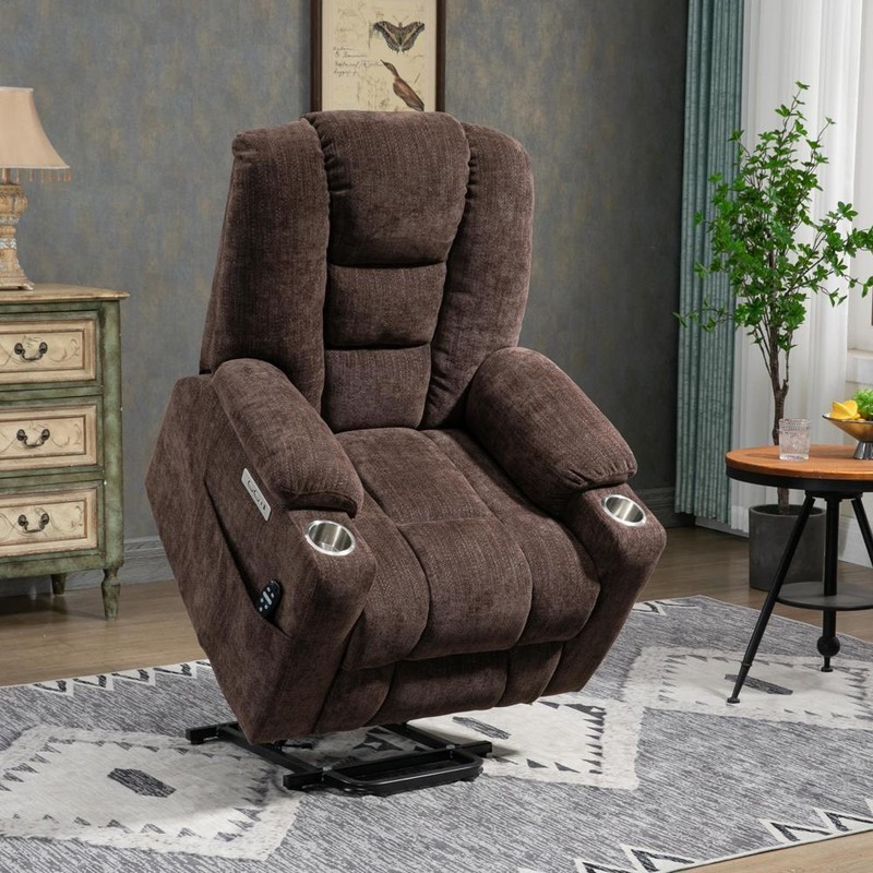 High-quality Chenille Fabric Large Power Lift Recliner Chair for Elderly gallery