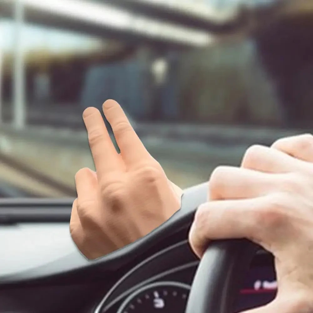 2 Finger Waving Hand for Car Dashboard Lazy Waver Funny Waves Hand Car Interior gallery