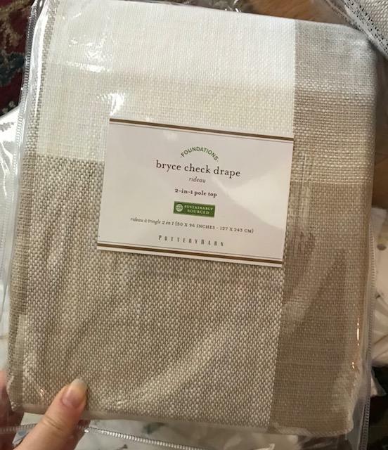 Pottery Barn Bryce Buffalo Check Drapes Set 2 Neutral 50x 96 Curtains Pair New🦩