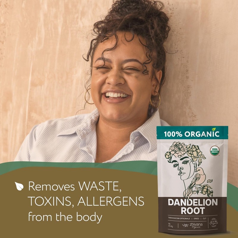Organic Dandelion Root Tea - 16 Oz Loose Leaf for Liver Cleanse & Digestion gallery