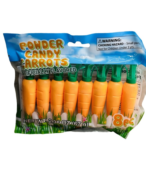 1Pack Easter Powder Candy Carrots 2.36oz/67g. 8 Pc- Basket Filling. See Below gallery