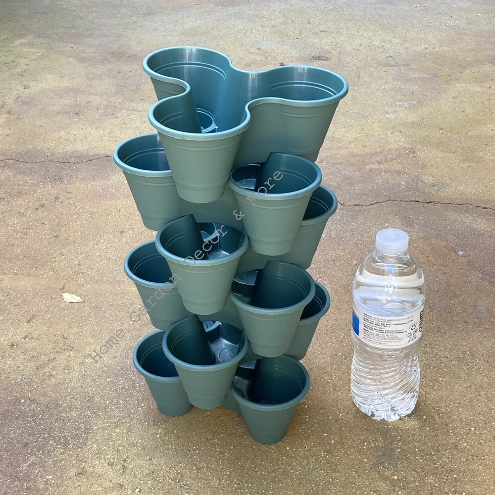 Teal GREEN MINI 6 Tier Stackable Strawberry Tower Planters Vertical SMALL