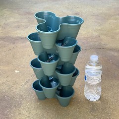 Teal GREEN MINI 6 Tier Stackable Strawberry Tower Planters Vertical SMALL