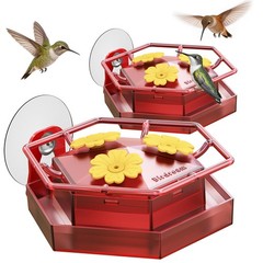 Birdream 2 Pack Window Hummingbird Feeders for Outdoors, Hummingbird Feeder w…