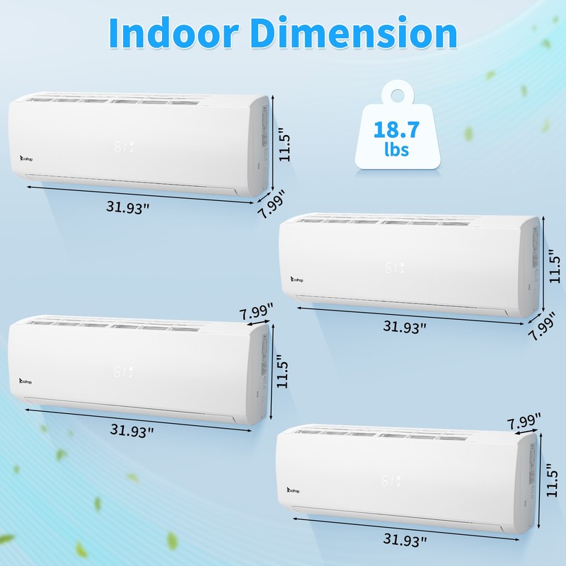 38000 BTU 4 Zone Mini Split Heat Pump Air Conditioner Ductless AC Unit 4x 9K BTU gallery
