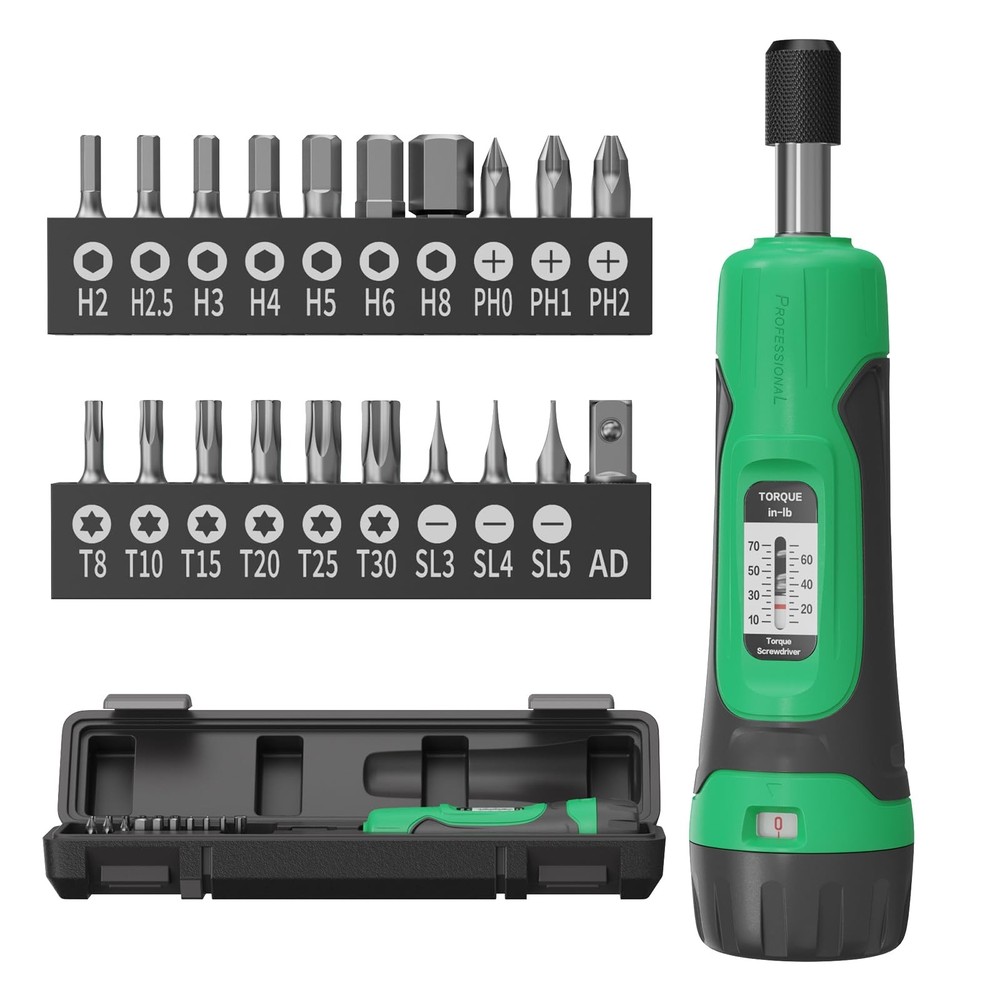 Torque Screwdriver, 1/4" Drive Screwdriver Torque Wrench 10-70 Inch Pounds, T...