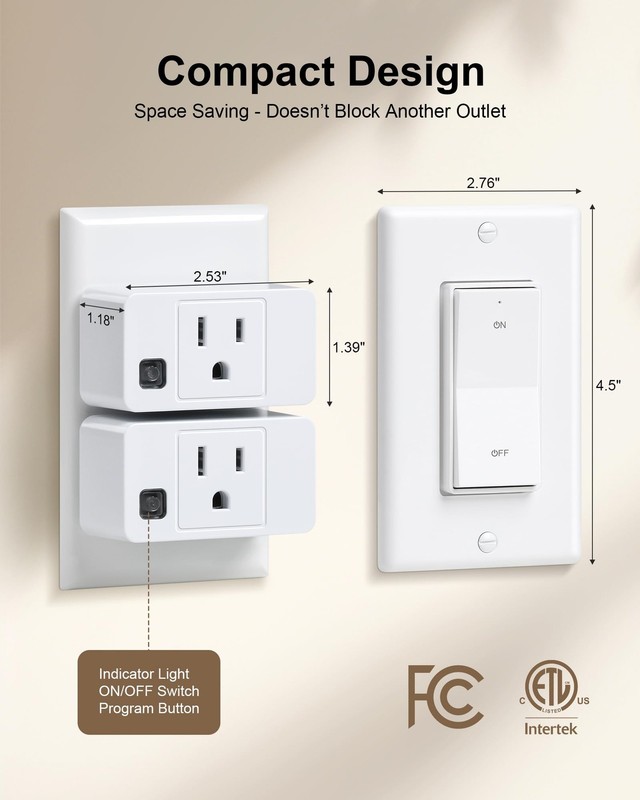 Remote Control Outlet, Decorator Rocker Wall Switch, 200FT Long Range Wireles... gallery