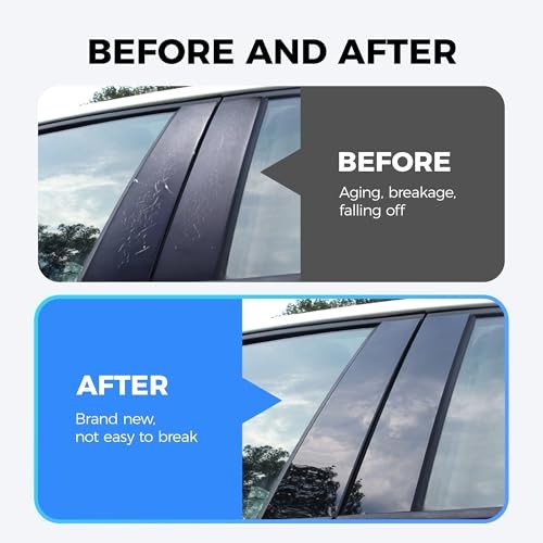 Car Auto Side Door Window Pillar Posts Cover Trim Accessories,6 Pcs Pillar gallery