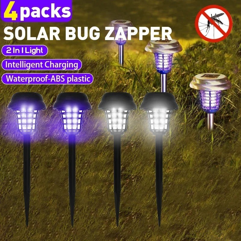 4x Solar Powered Bug Zapper Lights Outdoor Mosquito & Insect Killer Trap Waterpr gallery