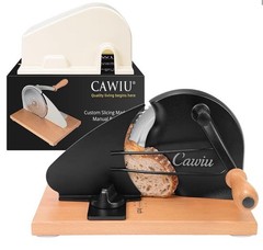 Manual Bread Slicer Adjustable Thickness Hand Crank Suction Cups Slicing Guide